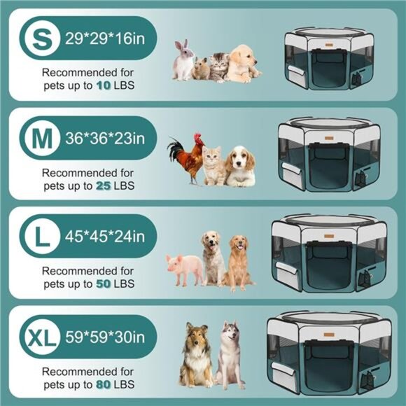 Portable Pet Play Pen for Cat, Puppies, Rabbits, Chickens, Foldable Large - Picture 5 of 7